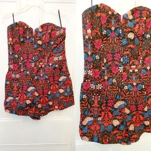 H&M off the shoulder floral romper with pockets
